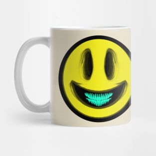 Creepy Smiley Face Monster Emoji Parody Mug